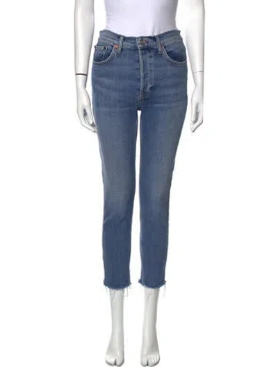 Pre-owned Re/done Mid-rise Skinny Leg Jeans In Blue