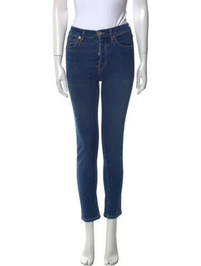 Pre-owned Re/done Mid-rise Skinny Leg Jeans In Blue