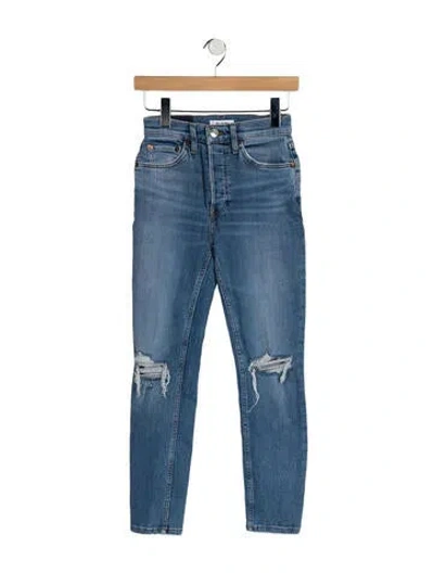 Pre-owned Re/done Mid-rise Skinny Leg Jeans In Blue