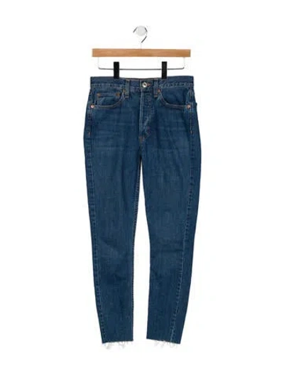 Pre-owned Re/done Mid-rise Skinny Leg Jeans In Blue
