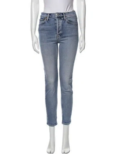Pre-owned Re/done Mid-rise Skinny Leg Jeans In Blue