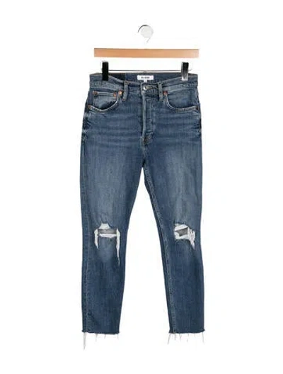 Pre-owned Re/done Mid-rise Skinny Leg Jeans In Blue