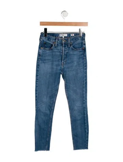 Pre-owned Re/done Mid-rise Skinny Leg Jeans In Blue