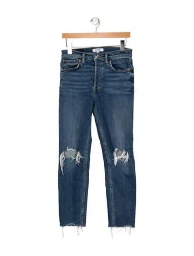 Pre-owned Re/done Mid-rise Skinny Leg Jeans In Blue