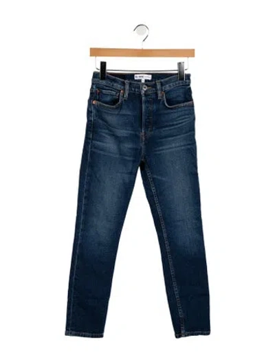 Pre-owned Re/done Mid-rise Skinny Leg Jeans In Blue