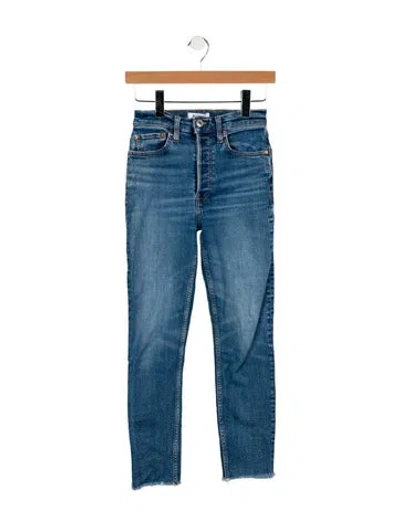 Pre-owned Re/done Mid-rise Skinny Leg Jeans In Blue