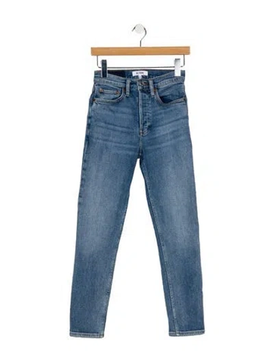 Pre-owned Re/done Mid-rise Skinny Leg Jeans In Blue