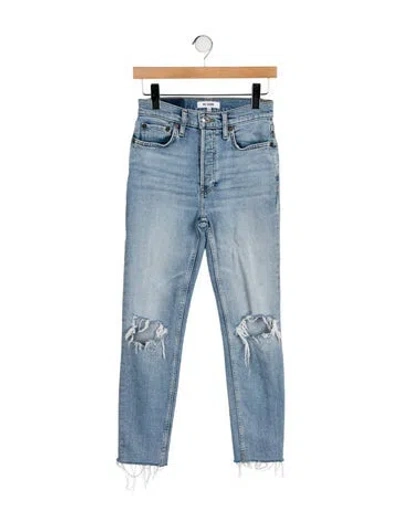 Pre-owned Re/done Mid-rise Skinny Leg Jeans In Blue