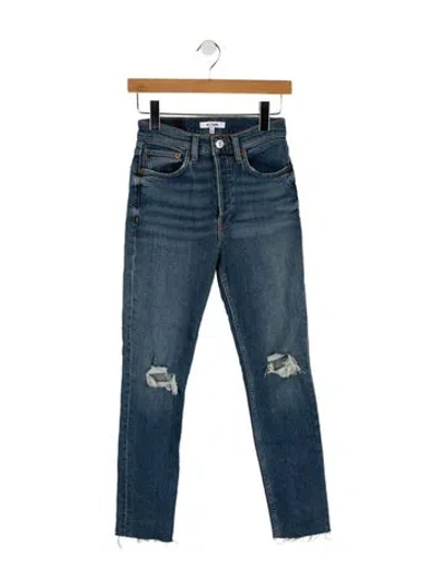Pre-owned Re/done Mid-rise Skinny Leg Jeans In Blue