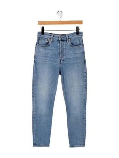 Pre-owned Re/done Mid-rise Skinny Leg Jeans In Blue