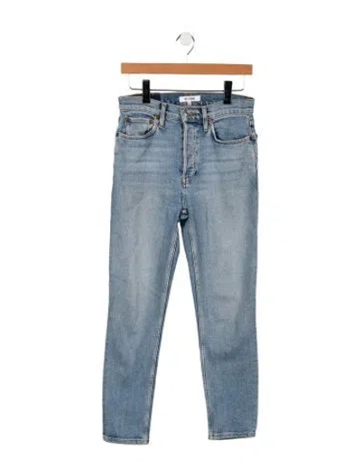 Pre-owned Re/done Mid-rise Skinny Leg Jeans In Blue