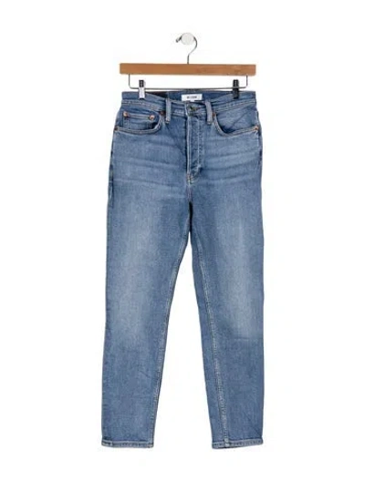 Pre-owned Re/done Mid-rise Skinny Leg Jeans In Blue