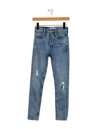 Pre-owned Re/done Mid-rise Skinny Leg Jeans In Blue