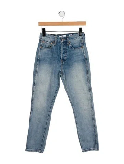Pre-owned Re/done Mid-rise Skinny Leg Jeans In Blue