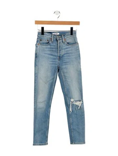 Pre-owned Re/done Mid-rise Skinny Leg Jeans In Blue