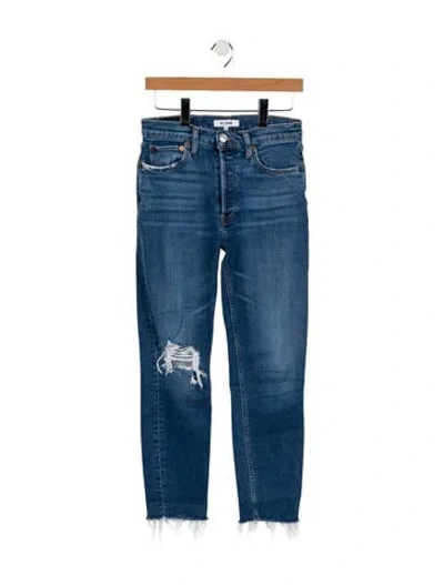 Pre-owned Re/done Mid-rise Skinny Leg Jeans In Blue