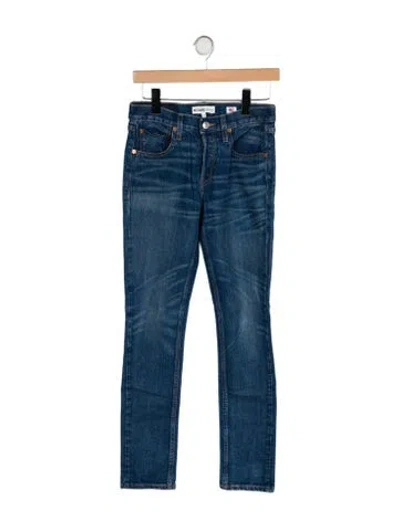 Pre-owned Re/done Mid-rise Skinny Leg Jeans In Blue