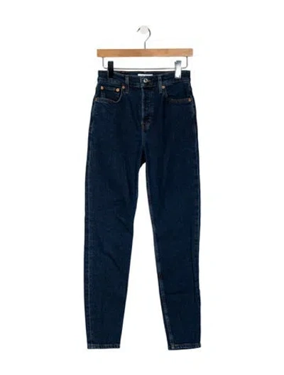 Pre-owned Re/done Mid-rise Skinny Leg Jeans In Blue