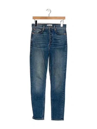 Pre-owned Re/done Mid-rise Skinny Leg Jeans In Blue