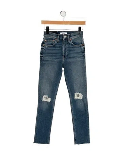 Pre-owned Re/done Mid-rise Skinny Leg Jeans In Blue
