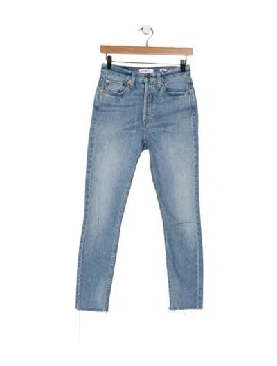 Pre-owned Re/done Mid-rise Skinny Leg Jeans In Blue