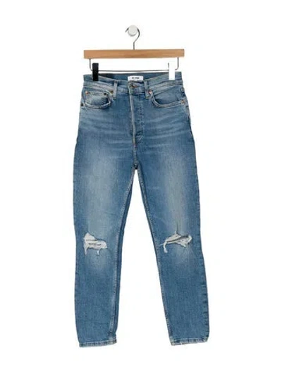 Pre-owned Re/done Mid-rise Skinny Leg Jeans In Blue
