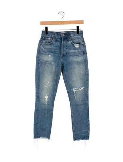 Pre-owned Re/done Mid-rise Skinny Leg Jeans In Blue