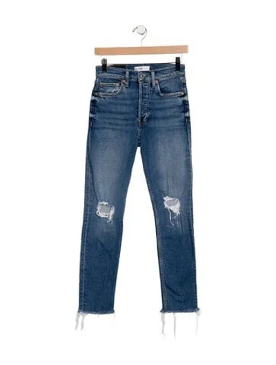 Pre-owned Re/done Mid-rise Skinny Leg Jeans In Blue