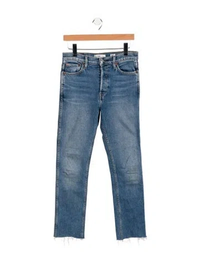 Pre-owned Re/done Mid-rise Skinny Leg Jeans In Blue