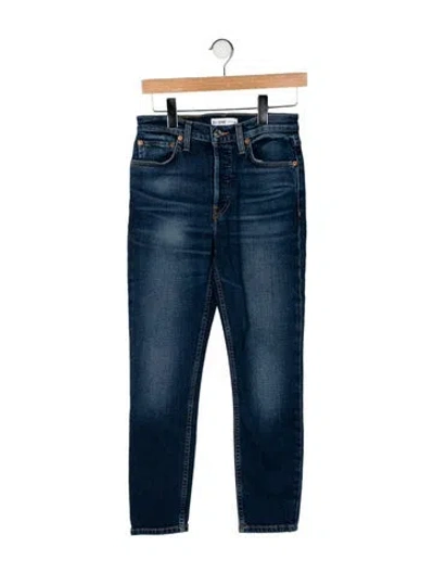 Pre-owned Re/done Mid-rise Skinny Leg Jeans In Blue