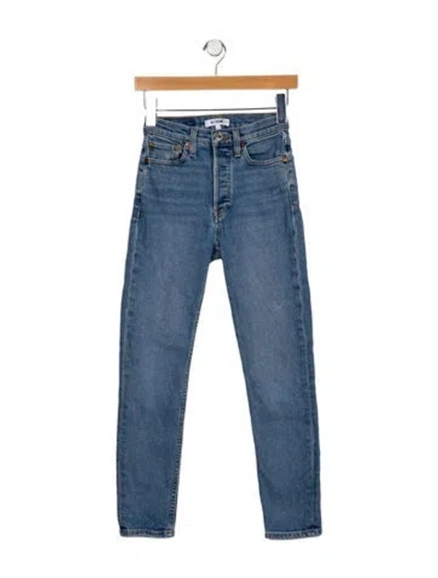 Pre-owned Re/done Mid-rise Skinny Leg Jeans In Blue