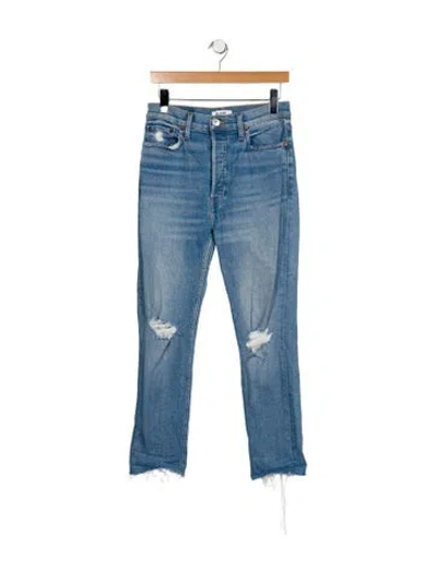 Pre-owned Re/done Mid-rise Skinny Leg Jeans In Blue
