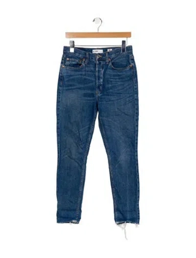 Pre-owned Re/done Mid-rise Skinny Leg Jeans In Blue