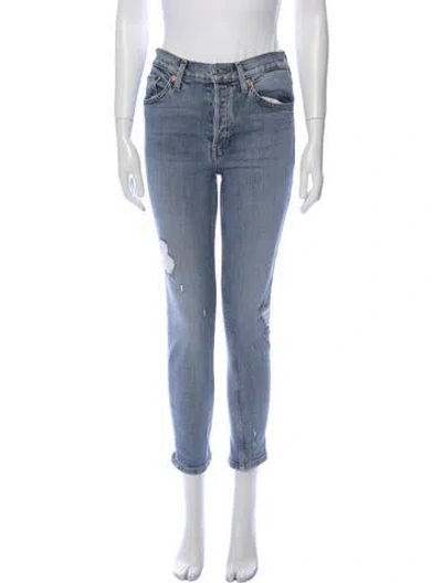 Pre-owned Re/done Mid-rise Skinny Leg Jeans In Blue
