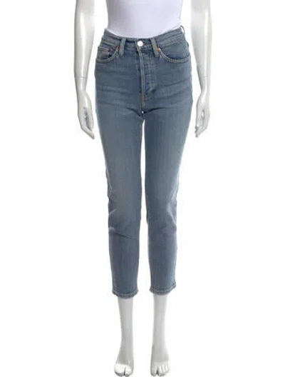 Pre-owned Re/done Mid-rise Skinny Leg Jeans In Blue
