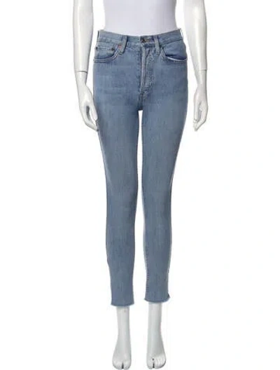 Pre-owned Re/done Mid-rise Skinny Leg Jeans In Blue