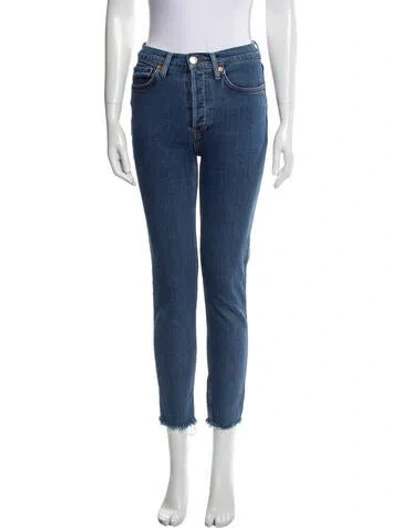 Pre-owned Re/done Mid-rise Skinny Leg Jeans In Blue
