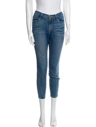 Pre-owned Re/done Mid-rise Skinny Leg Jeans In Blue