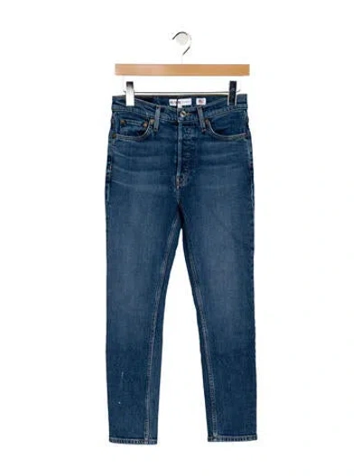 Pre-owned Re/done Mid-rise Skinny Leg Jeans In Blue