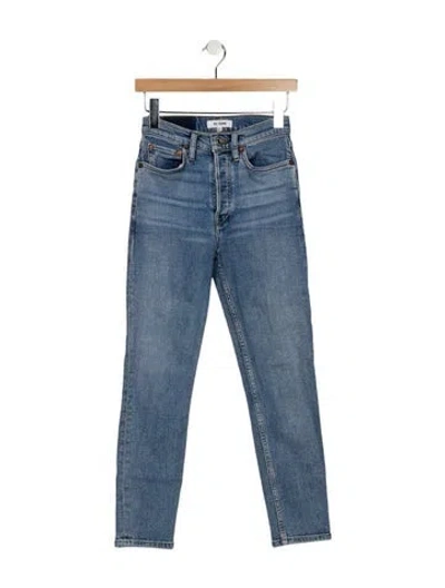 Pre-owned Re/done Mid-rise Skinny Leg Jeans In Blue