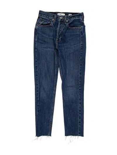 Pre-owned Re/done Mid-rise Skinny Leg Jeans In Blue