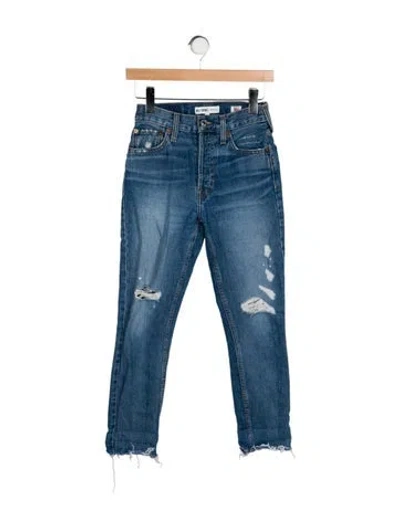 Pre-owned Re/done Mid-rise Skinny Leg Jeans In Blue