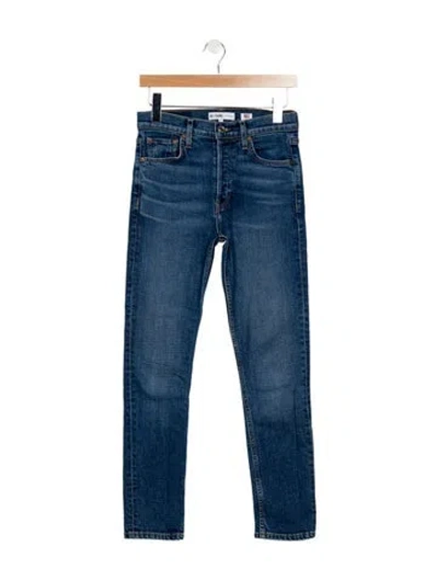 Pre-owned Re/done Mid-rise Skinny Leg Jeans In Blue