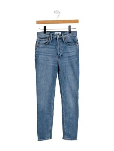 Pre-owned Re/done Mid-rise Skinny Leg Jeans In Blue