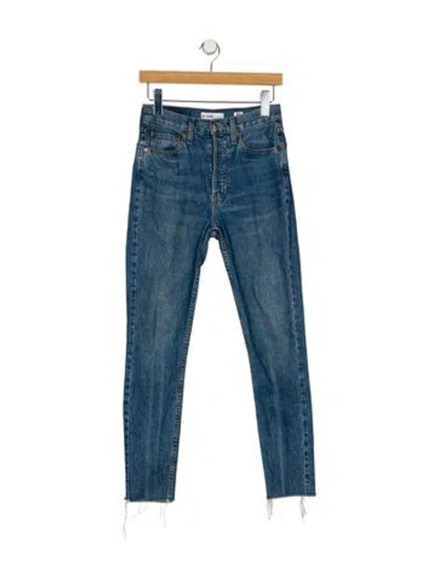 Pre-owned Re/done Mid-rise Skinny Leg Jeans In Blue