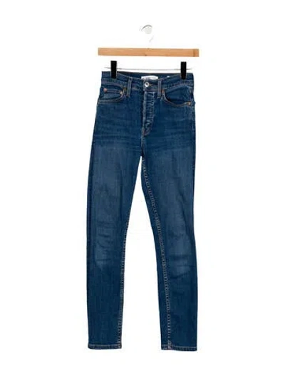 Pre-owned Re/done Mid-rise Skinny Leg Jeans In Blue