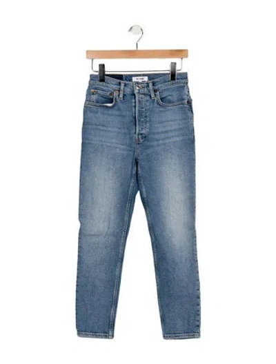 Pre-owned Re/done Mid-rise Skinny Leg Jeans In Blue