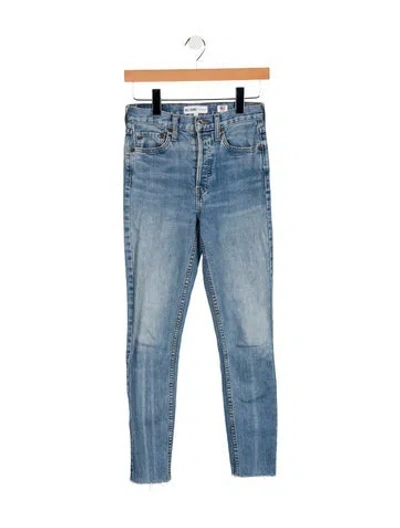 Pre-owned Re/done Mid-rise Skinny Leg Jeans In Blue