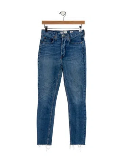 Pre-owned Re/done Mid-rise Skinny Leg Jeans In Blue