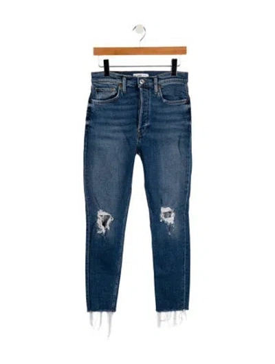Pre-owned Re/done Mid-rise Skinny Leg Jeans In Blue